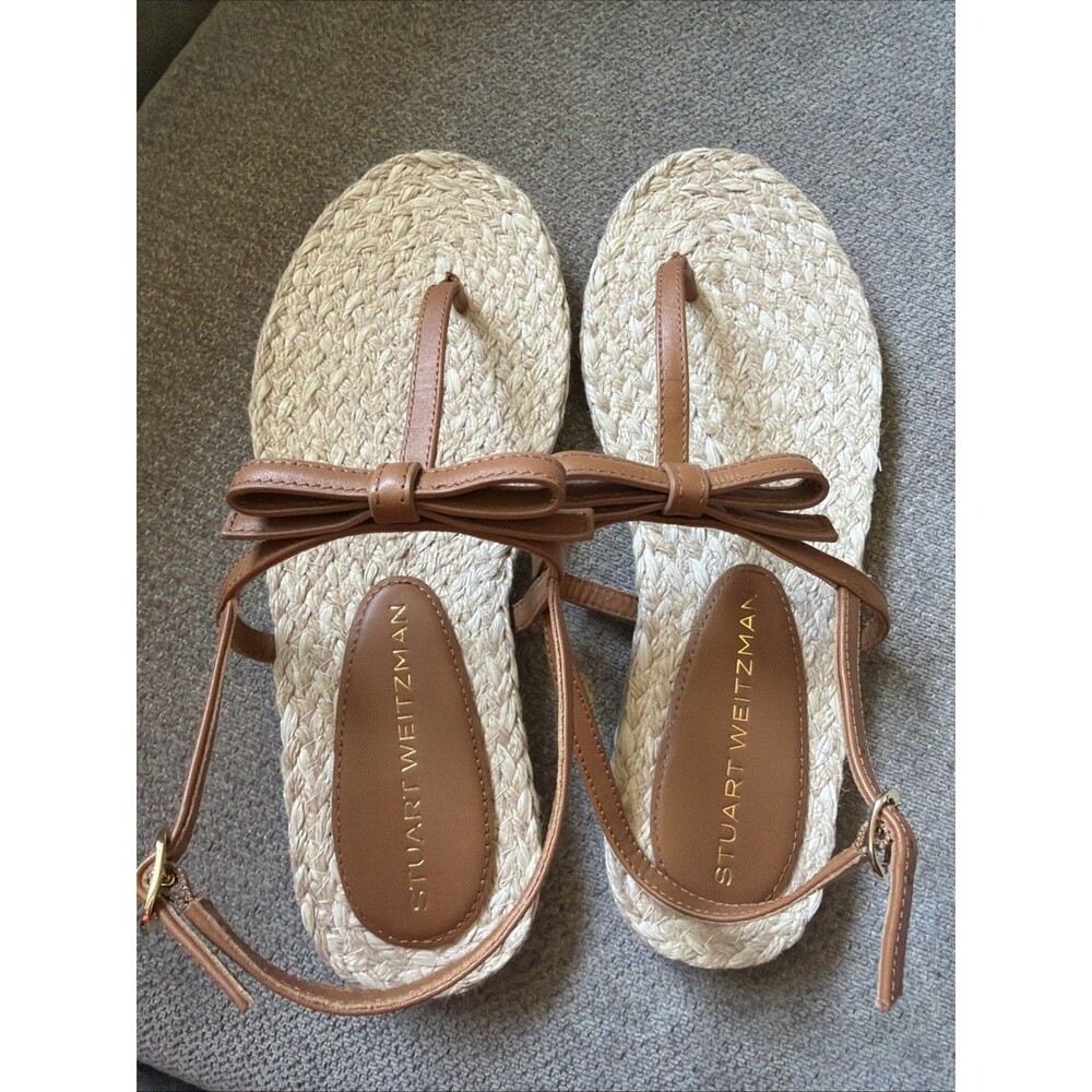 Stuart Weitzman Women Felicity Slingback Espadrille Sandal Sz 8 Macchiato NWOB - Picture 5 of 7